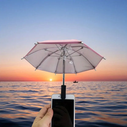 Creative Mini Umbrella Phone Stand Universal Waterproof Holder for Smartphones Portable Outdoor Rain Sun Accessory
