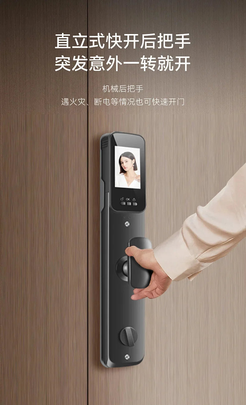 3D Facial Recognition Intelligent Door Lock Fully Automatic Lock Password Lock Fingerprint Lock Home Intercom Graffiti Palm Vein
