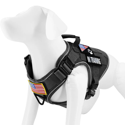 4 Metal Buckles Dog Harness Reflective Military Tactical Pet Training Walking Vest Soild Harnesses with Handle For Large Dogs