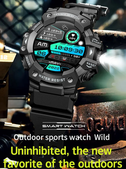 2025New Outdoor Fitness Activities Smart Watch Men Hiking Pedometer Compass LED Flashlight IP68 Waterproof Call Smartwatch