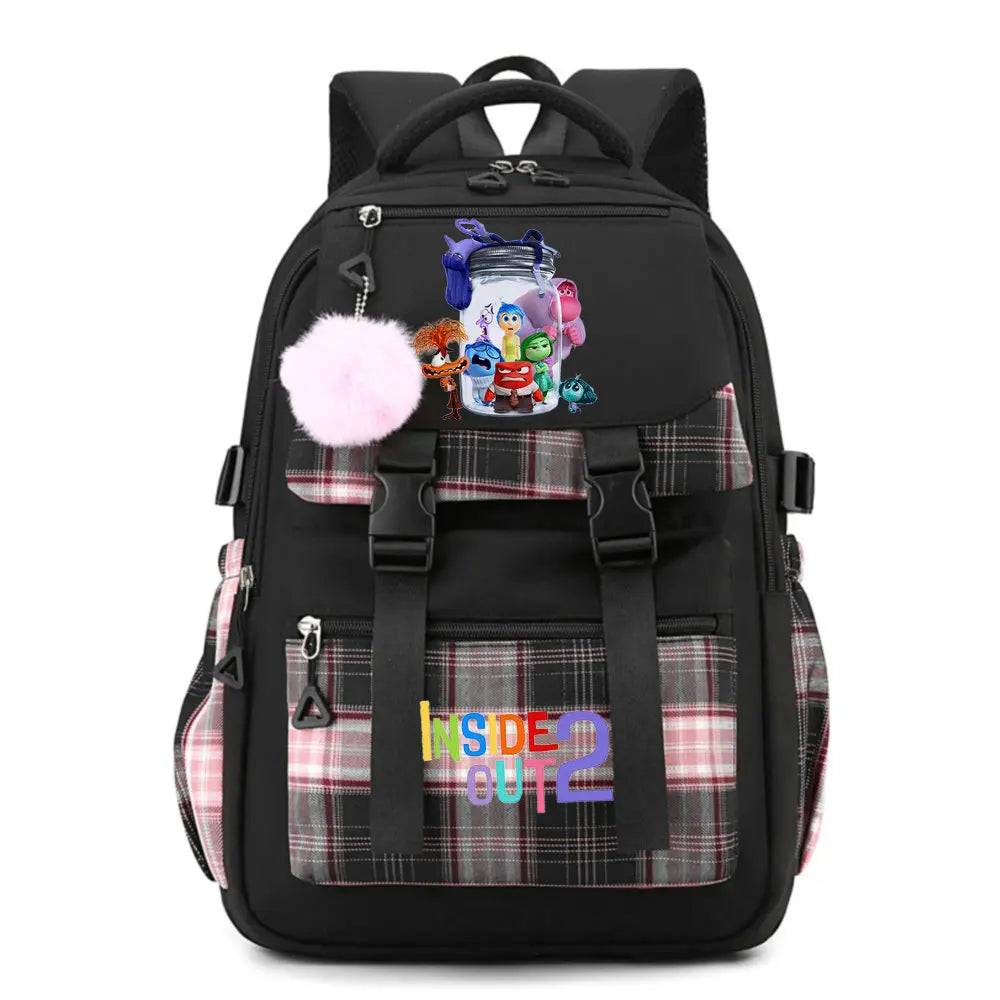 Inside Out 2 Girls Anime Cute Backpack Boy Cartoon Printed Schoolbag Children Large Capacity Book Bag Kids Shoulders Bag