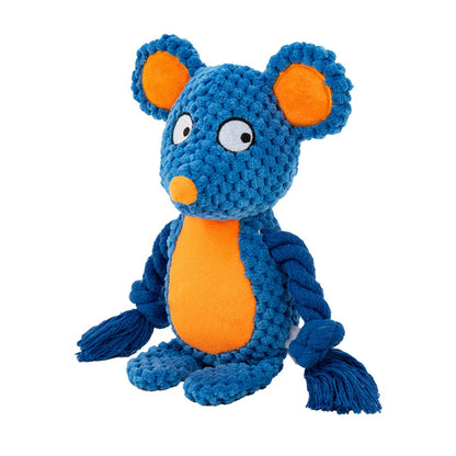 1pc Cartoon Animal Dog Toy Cute Plush Puppy Chew Pet Squeak Knot Toy Cartoon Rabbit Monkey
