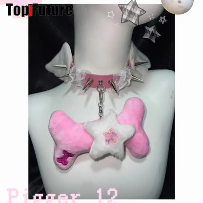 Women Y2K Girl bloody punk Harajuku Gothic Lolita sick injured short necklace Halloween cosplay props subculture Chokers Choker