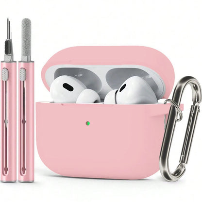 Earphone Case for AirPods Pro2 Cover with Cleaner Kit Soft Silicone Protective with Hook Wirless Headphones Cover
