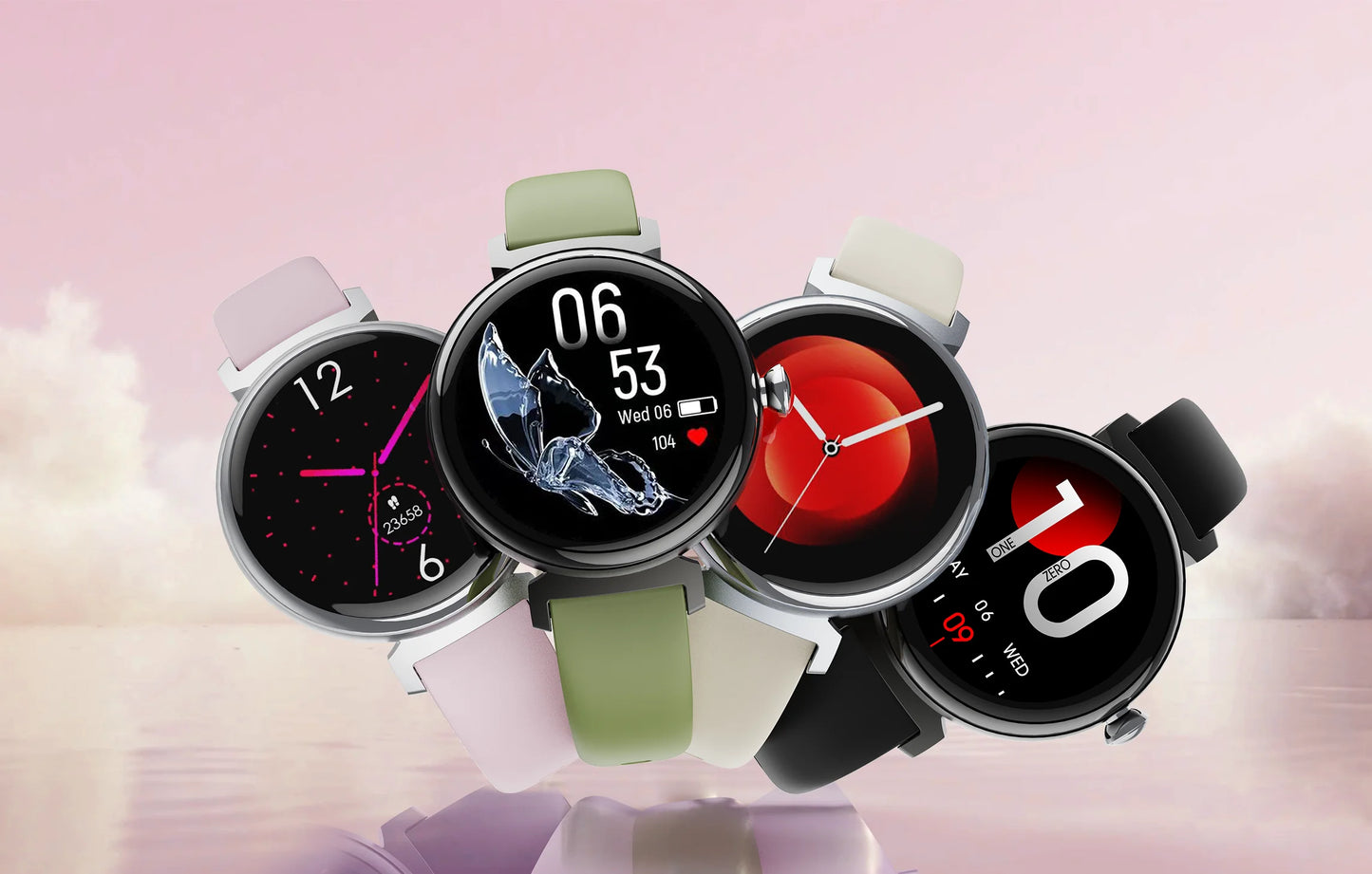 Rainbuvvy DM70 Steel Smart Watch AMLED Women Beautiful Wristwatch Supports IP68 BT Calling Sports Watch