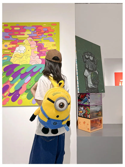 New Cartoon Anime  Backpack Minions Doll Large Size School Bag Large Capacity Student Cartoon Backpack