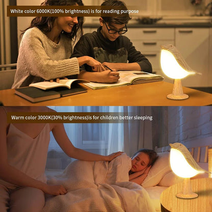 Modern Night Light Touch Control Bedroom Table Reading Lamp Home Tool Cute Small Bird Shape Protect Sleeping Creative Atmosphere