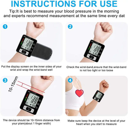 Medical Blood Pressure Monitor High Accurate Wrist Cuff Tonometer Digital Sphygmomanometer Electronic Bp Monitors