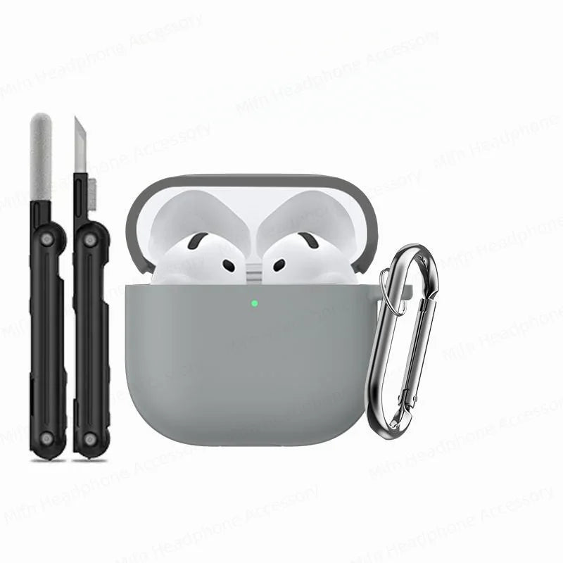 Cover for AirPods 4 Case 2024 3D Silicone Wireless Bluetooth Headphone Soft Protective Case for AirPods 4th Gen with Cleaner Kit