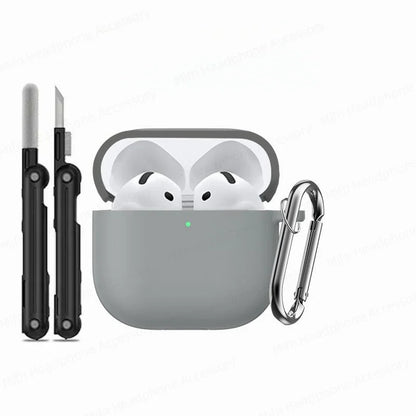 Cover for AirPods 4 Case 2024 3D Silicone Wireless Bluetooth Headphone Soft Protective Case for AirPods 4th Gen with Cleaner Kit
