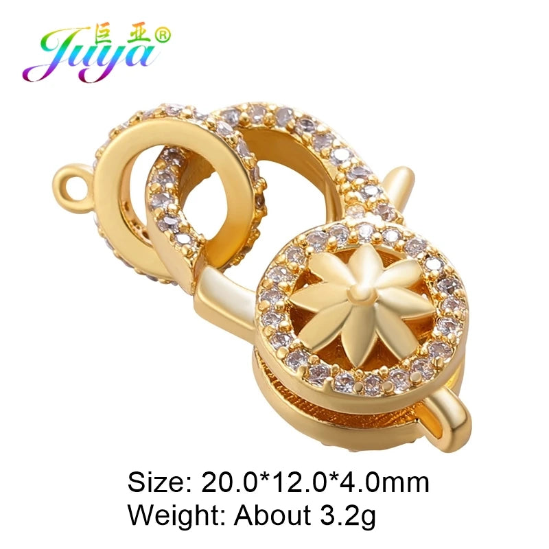 Juya 18K Real Gold Plated Accessories DIY Needlework Beads Pearls Jewelry Making Fastener Closures Lobster Lock Clasps Supplies