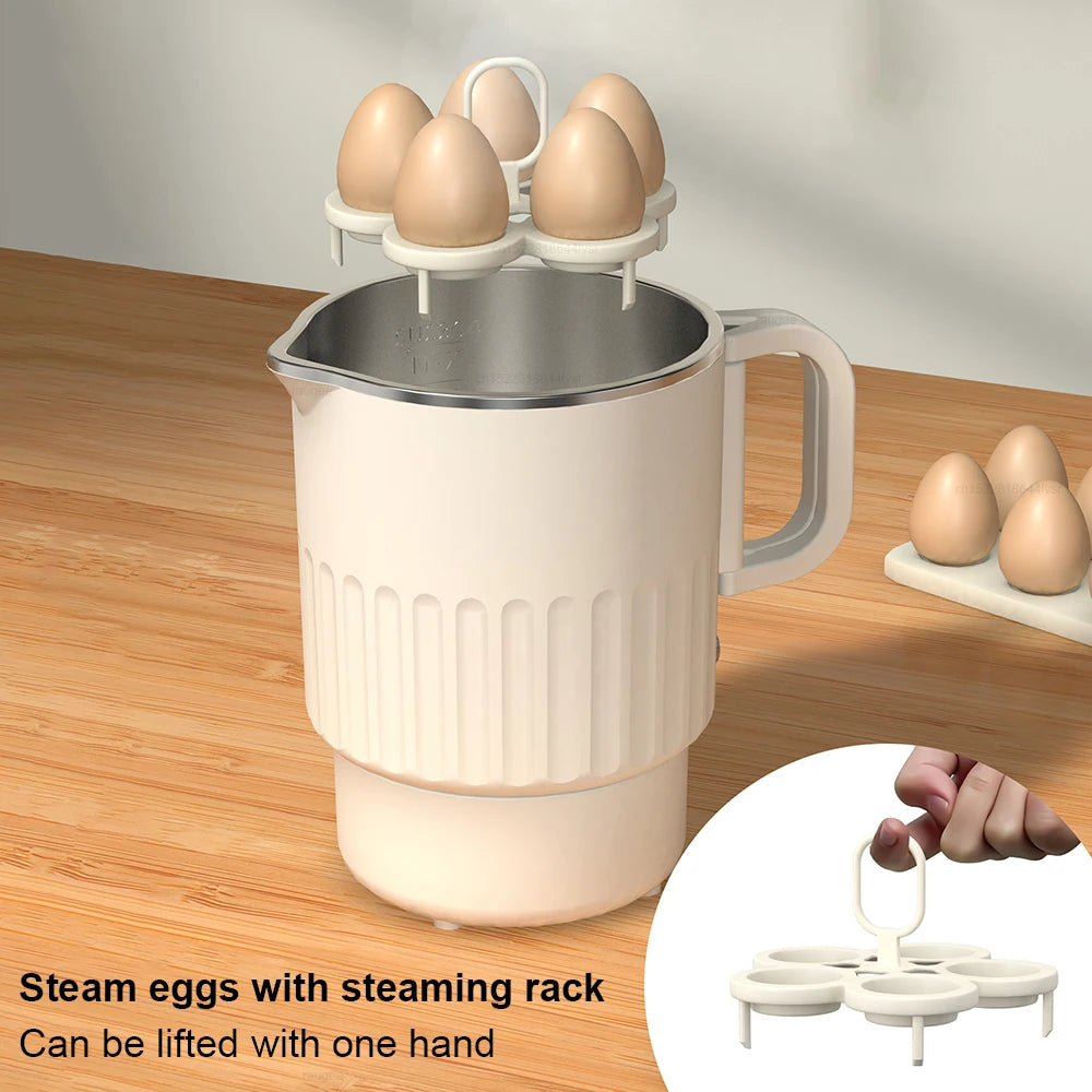 Electric Foldable Kettle 1000ML 600W Stainless Steel Water Kettle For Travel Camping Electric Coffee Tea Boiler Egg Kettle