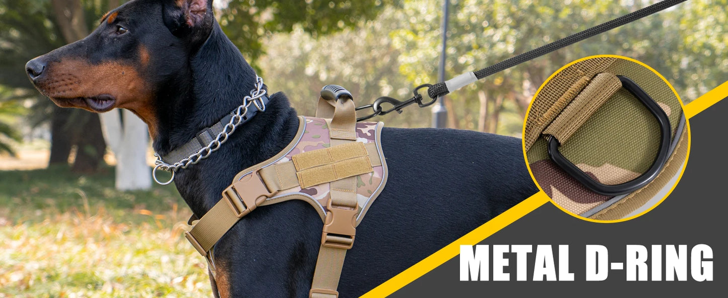 Tactical Dog Harness Pet Doberman Pinscher Pet Training Vest Dog Harness for Small Medium Large Dogs Explosion Proof