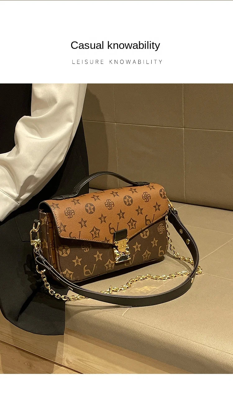 Light luxury brand women's handbag 2024 new autumn and winter high-end fashion designer mailman bag shoulder crossbody bag