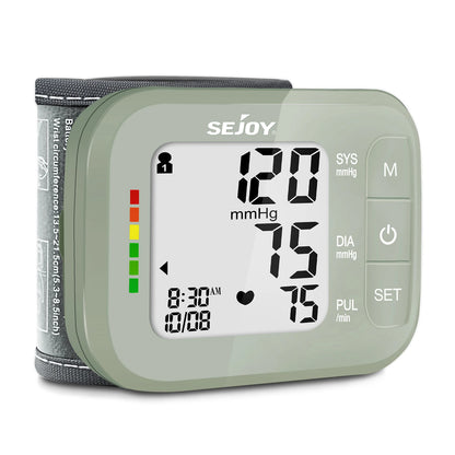 SEJOY Blood Pressure Machine Wrist Blood Pressure Cuff Wrist BP Monitor Wrist Cuff Automatic Monitor with Heartbeat Detection