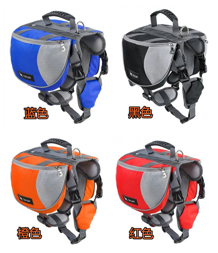 Portable dog backpack, snack bag, dog training bag, storage bag, backpack, travel bag, reflective tape backpack and back pocket