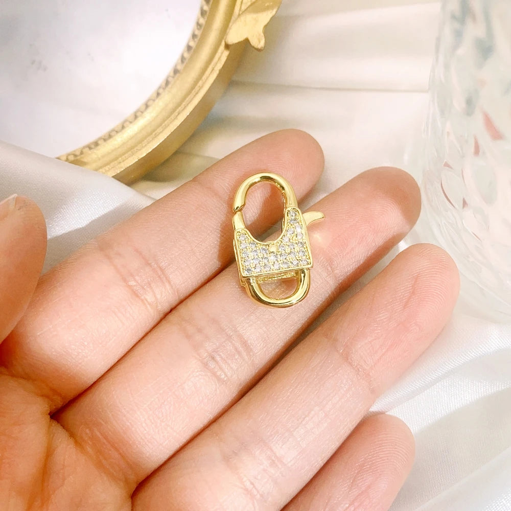 Juya 18K Real Gold Plated Accessories DIY Needlework Beads Pearls Jewelry Making Fastener Closures Lobster Lock Clasps Supplies
