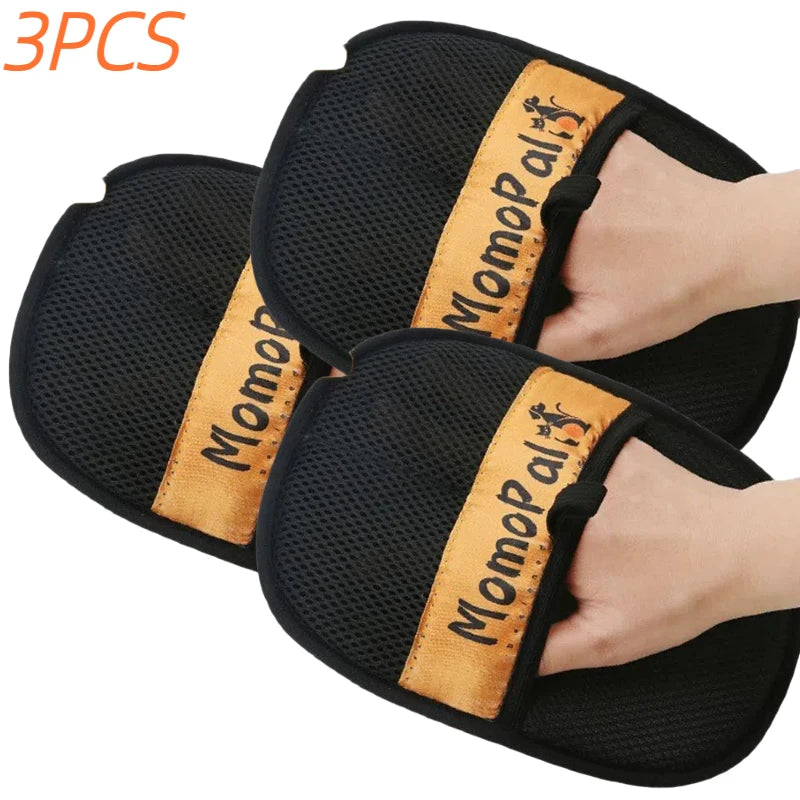 Upgraded Pet Grooming Gloves Cats Hair Brush Pet Removal Gloves Dual Brush Static-free Cat Cleaning Tool Hair Stripping Mitts