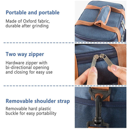 Picnic Cooler Bags Thermal Lunch Box Bag Double Layer Outdoor Camping Food Drink Ice Insulated Case Travel Storage Bags