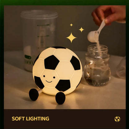Football Silicone Night Light Rechargeable Sleeping Night Lamp with 3 Level Dimmable Bedside Lamp For Room Decor