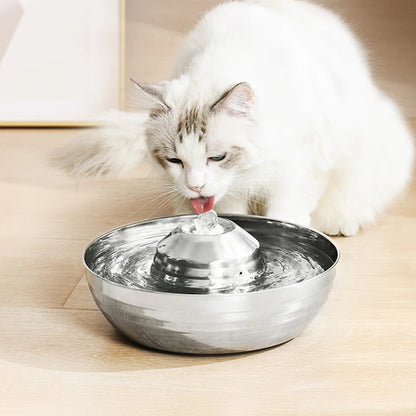 Petavista Dog Water Fountain Stainless Steel Pet Drinking Fountain for Cats Dogs 2L Ultra-Quiet Automatic Fountain Dog Drinker
