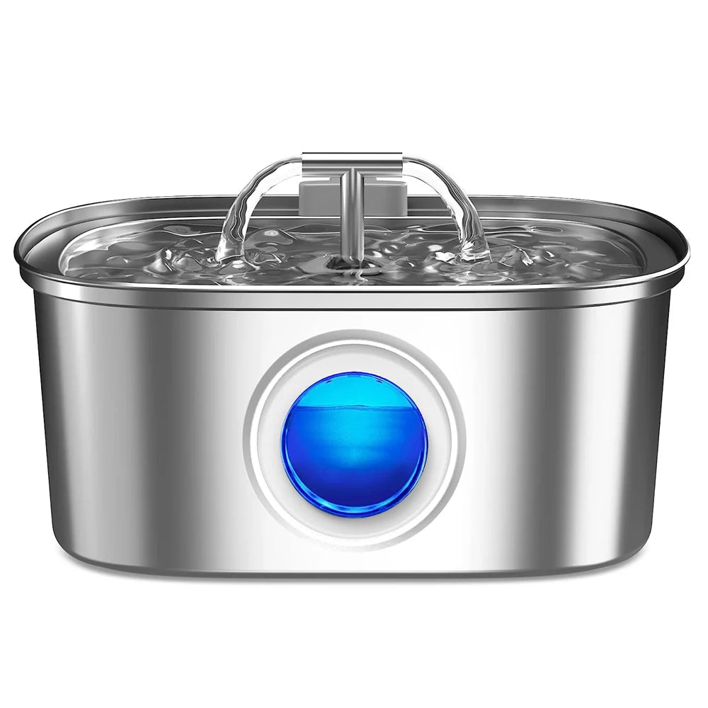 3.2L Cat Drinking Fountain Automatic Stainless Steel Pet Dogs Water Dispenser Ultra-quiet Pump Water Foutain For Multiple Pets