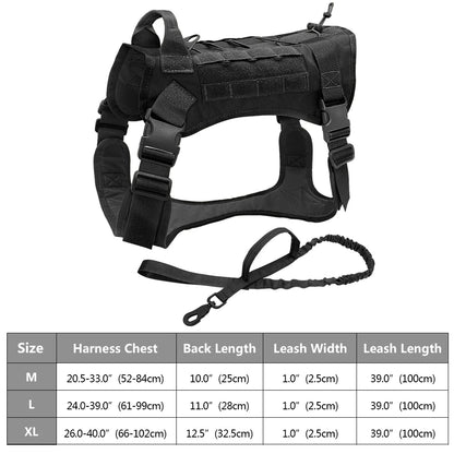 Tactical Dog Harness No Pull Adjustable Military Pet Training Harness Molle Vest With Handle For Medium Large Dogs Outdoor Hike