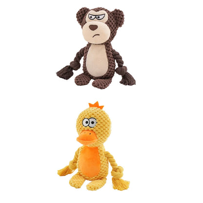 Stuffed Raw Small Dog Plush Interactive Toy Indestructible Bite Resistant Sound Puppy Squeaky Dogs Rattle For Pet Toys Supplies