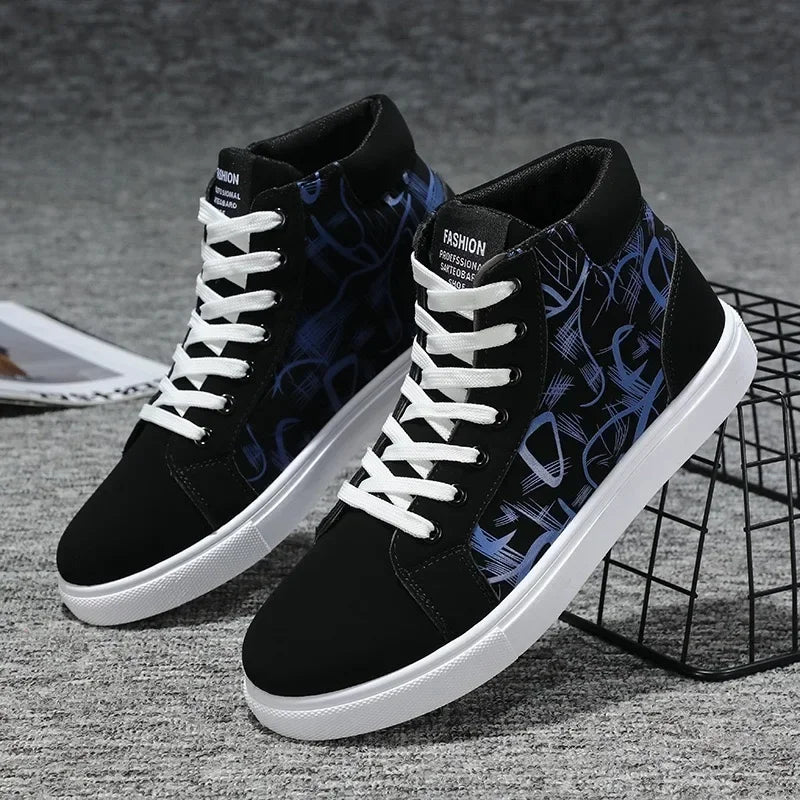 Men's Sneakers Fashion High Top Canvas Shoes Autumn New Casual Shoes for Men Lace Up Platform Vulcanized Shoes Big Size48 Tenis