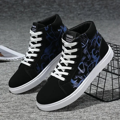 Men's Sneakers Fashion High Top Canvas Shoes Autumn New Casual Shoes for Men Lace Up Platform Vulcanized Shoes Big Size48 Tenis