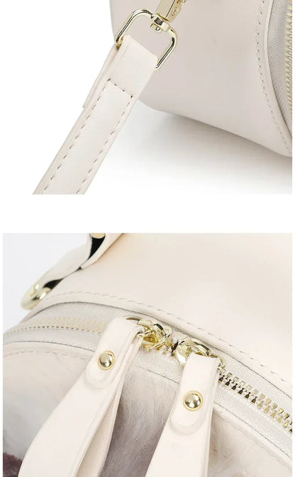 Fashion Cute Plush Cat Shoulder Bags 2025 New Trend High Quality Pu Zipper Niche Simplicity Sewing Thread Crossbody Bags