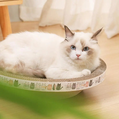 Corrugated Cat Scratcher Cat Scrapers Round Oval Grinding Claw Toys for Cats Wear-Resistant Cat Bed Nest Cat Accessories