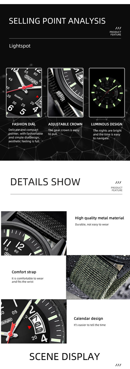 Reloj Hombre 2023 Fashion Mens Nylon Watches Luxury Men Army Military Quartz Watch Calendar Date Wristwatch Relogio Masculino
