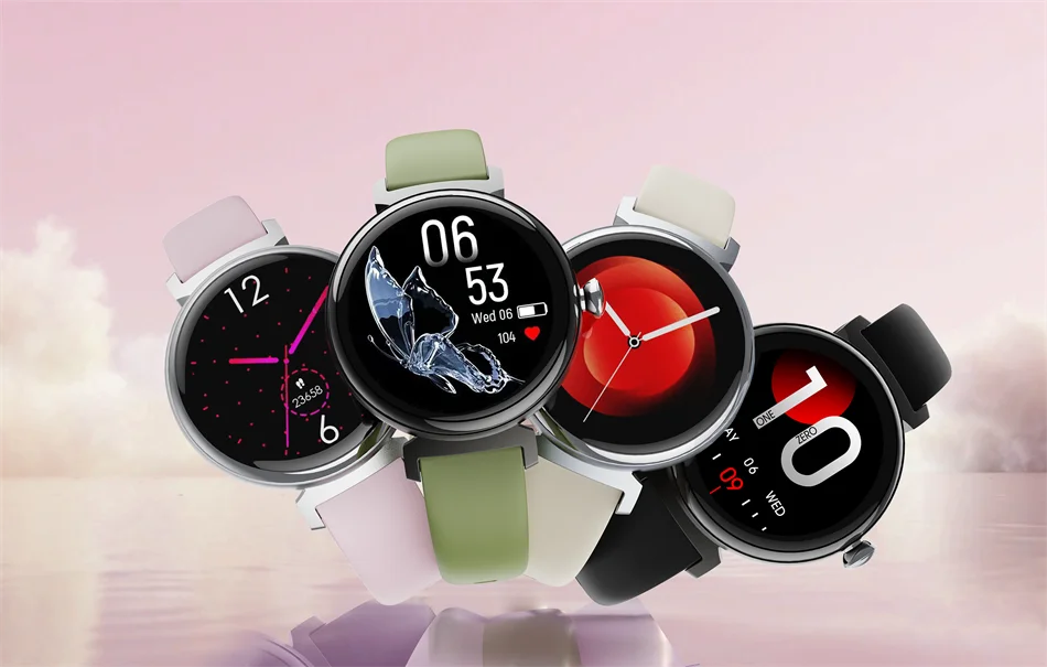 AMOLED Bluetooth Call Smart Watch Screen Always Display 1.04 inch Fashion Ladies Smartwatch Metal Body Small Screen Watch
