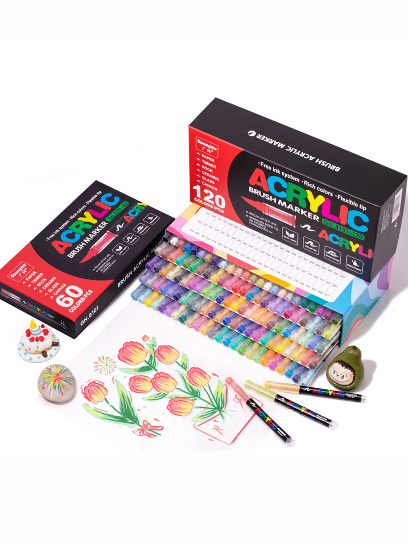 12-240 Color/box Professional Artist Marker Set - Soft-tip Drawing Straight Line Liquid Acrylic Markers, DIY Graffiti Art Painti