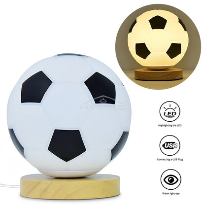 1PCS 3D Football Night Light Bedroom Desktop Decoration Soccer Lamp Battery Powered Perfect Gift For Teenagers Decor Bulb Gifts