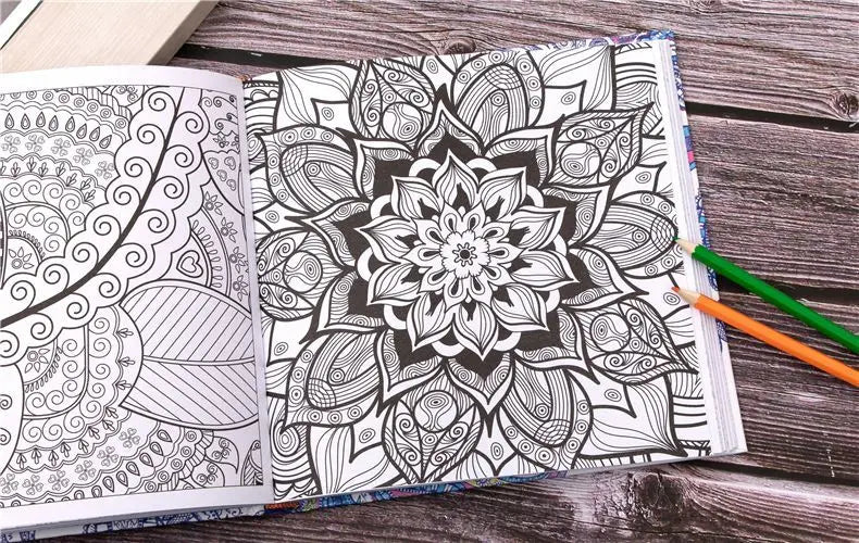 Mandala Painting Adult Stress Reduction Therapy Psychological Decompression Coloring Book Graffiti Painting Hardcover Art Book
