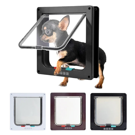 Dog Cat Kitten Flap Puppy Kitten Safety In&out Pet Door with 4 Way Security Lock Door Pet Doors and Sliding Door Safety Pet Door