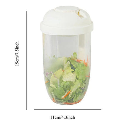 Portable Salad Cup with Fork Fresh Salad Container Bottle Vegetable Fruit Breakfast Lunch Carry To Go for Work Travel Picnic
