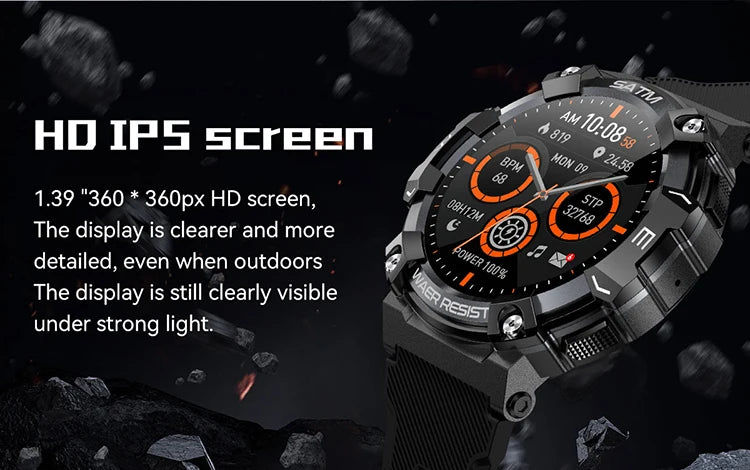 1.39 Inch Bluetooth Calling AI Voice IP68 Waterproof Round Sports Fitness Smart Watch For Men