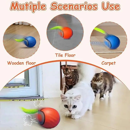 New Interactive Cat Toys Ball Auto Electric Rolling Ball Toys for Cat Kitty Pet Smart Automatic Teaser USB Rechargeable Cat Toy