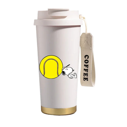 500ml Snoopys Stainless Steel Insulated Water Bottle Anime Kawaii Portable Travel Outdoor Car Tea Coffee Mug Cold Thermos Cup