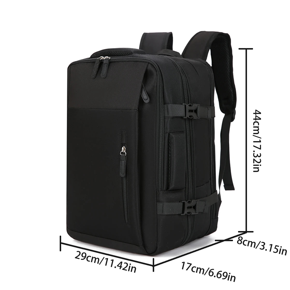 Expandable Travel Backpack - Multipocket Oxford Laptop Bag W/ Dedicated Compartment & Dual Access Zippers for Commute