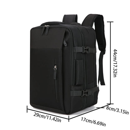 Expandable Travel Backpack - Multipocket Oxford Laptop Bag W/ Dedicated Compartment & Dual Access Zippers for Commute