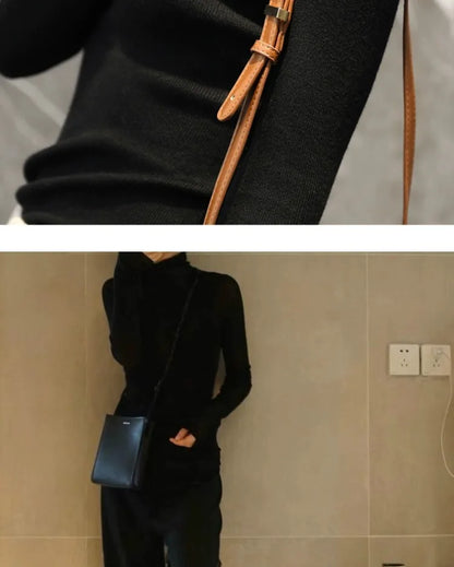 2023 New autumn/winter cashmere sweater women's turtleneck pullover ultra-thin pile neck sweater wool knit