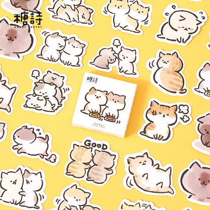 45 Pcs/Box My Naughty Cats Kawaii Mini Paper Sticker Diy Diary Album Scrapbooking Decoration School Supplies Stationery Stickers