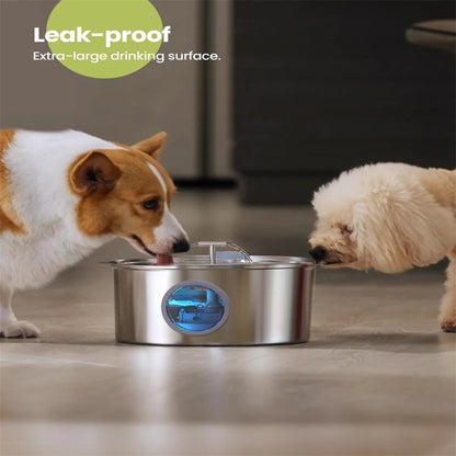 7L Large Capacity Stainless steel Cat Dog Pet Drink Fountain With Water Level Window Silent Water Pump Dispenser USB Water Bowl