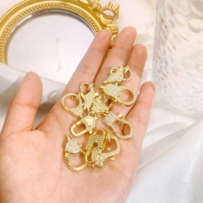 Juya 18K Real Gold Plated Accessories DIY Needlework Beads Pearls Jewelry Making Fastener Closures Lobster Lock Clasps Supplies