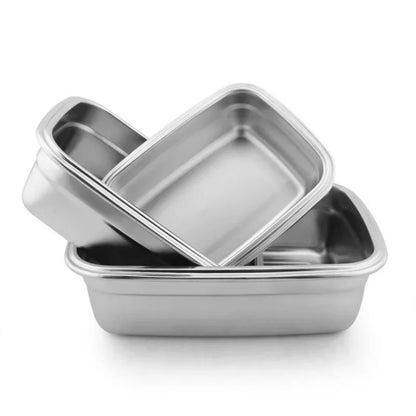 304 Stainless Steel Fresh-keeping Box Sealed Leak Proof Lunch Box Fruit Box with Lid Dumpling Container Refrigerated Storage Box