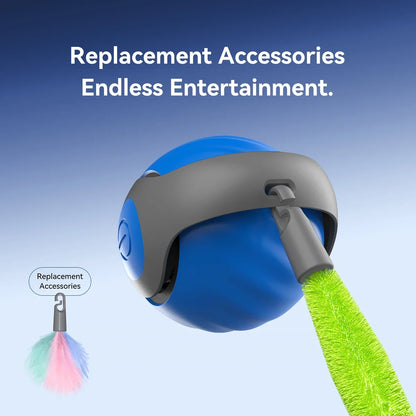 New Cat Interactive Ball Toy Faux Tail Automatic Rolling Ball Rechargeable Smart Pet Electric Toy Dog Cat Training Imitate Mouse